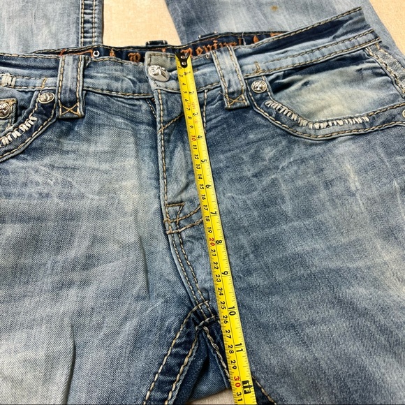 Rock Revival Chester Relaxed Straight Leg Jeans Distressed Size 32 waist - Picture 14 of 16